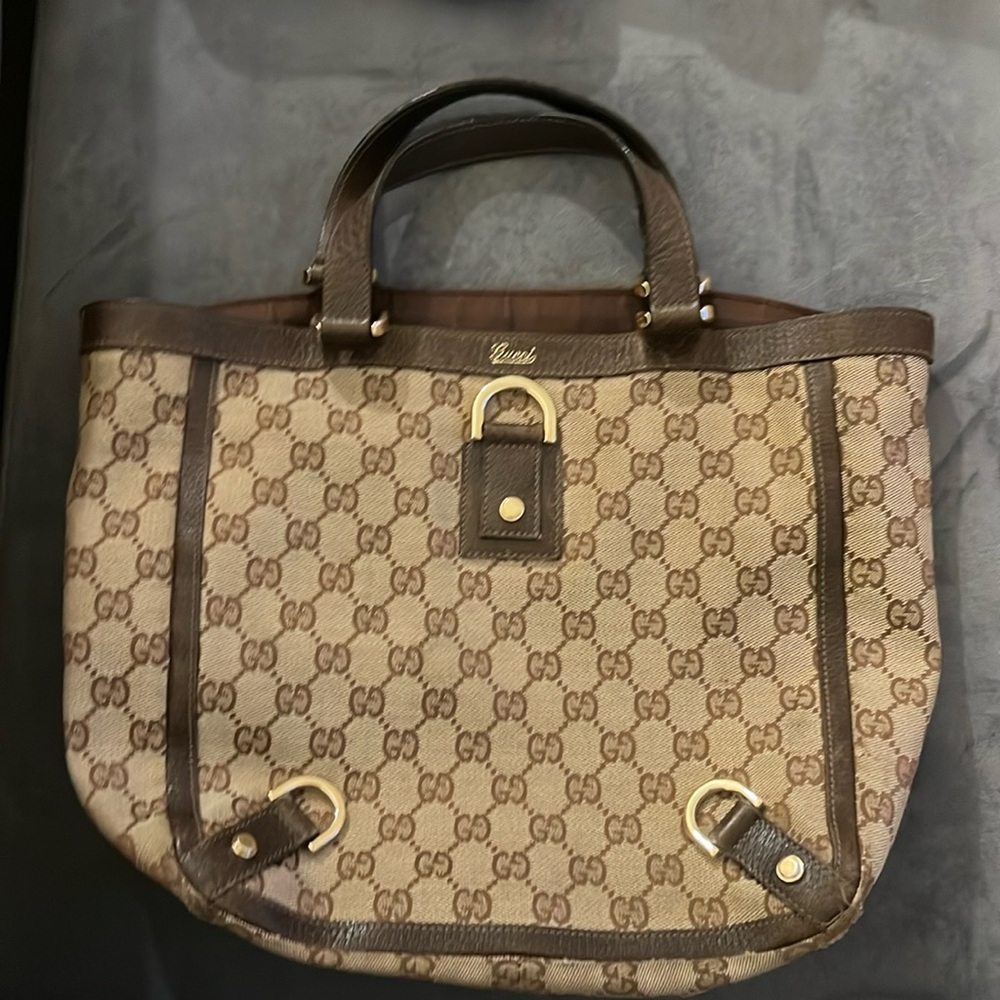 GUCCI Monogram Abbey Convertible Brown